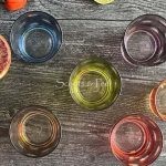 Set of 6 Drinking Color Glasses Carved Drops | Scents & Feel