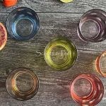 Set of 6 Wine Color Glasses Carved Bubbles | Scents & Feel