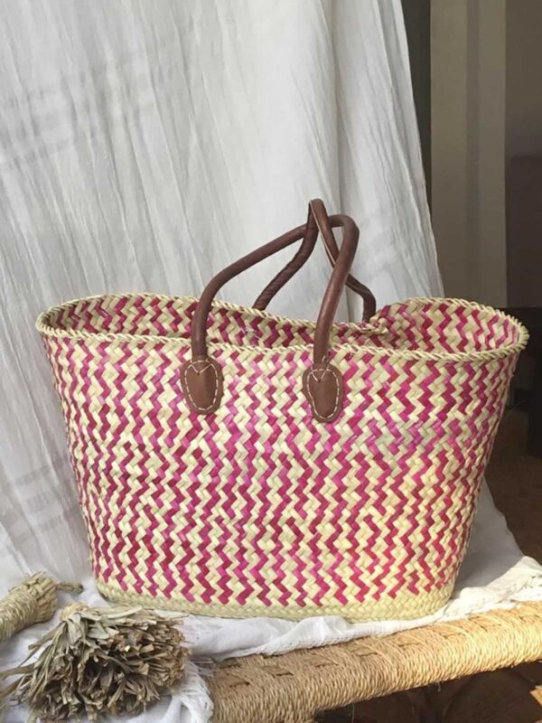 Large Oval Straw Beach Basket Bicolor - Scents & Feel
