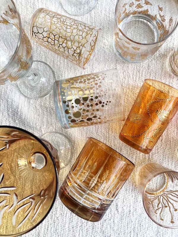 Moroccan Cone Glassware Set of 6 Clear / Large