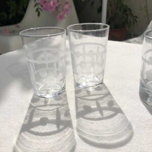 Set of 6 Hand Painted Tea Glasses Arabesque Grey | Scents & Feel