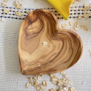 Olive Wood Heart Dish 4"