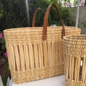 Medium Straw Open Beach Basket "Peakaboo"