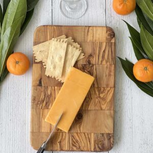 OLIVE WOOD RECTANGULAR CHEESE BOARD LARGE