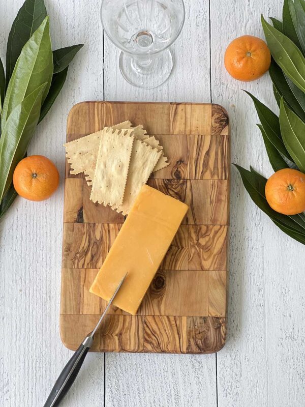 OLIVE WOOD RECTANGULAR CHEESE BOARD LARGE