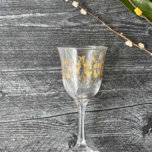 Set of 6 Wine Glasses Clear Gold Flame Design - Scents & Feel