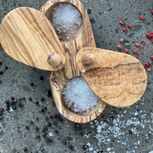 Olive Wood Salt and Pepper Keeper