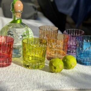 Set of 6 Tumbler Glasses Carved Little Drops