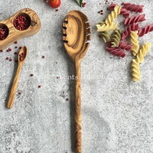 Olive Wood Oval Spaghetti Spoon 12"