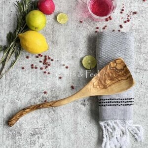 Olive Wood Spatula with Curved Handle