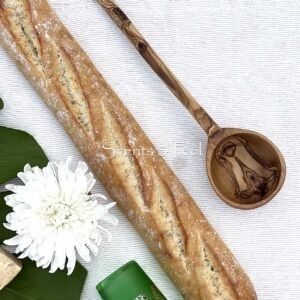 Olive Wood Modern Ladle 12"