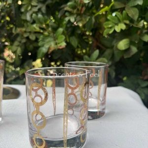 Set of 6 Tumbler Drinking glasses Lunar Gold