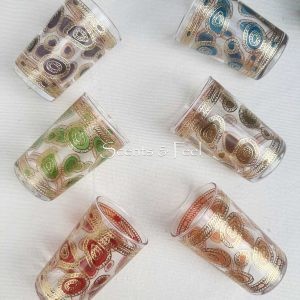 Set of 6 Moroccan Tea Glasses Sahara Colors