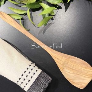 Olive Wood Long Cooking Spatula 14"