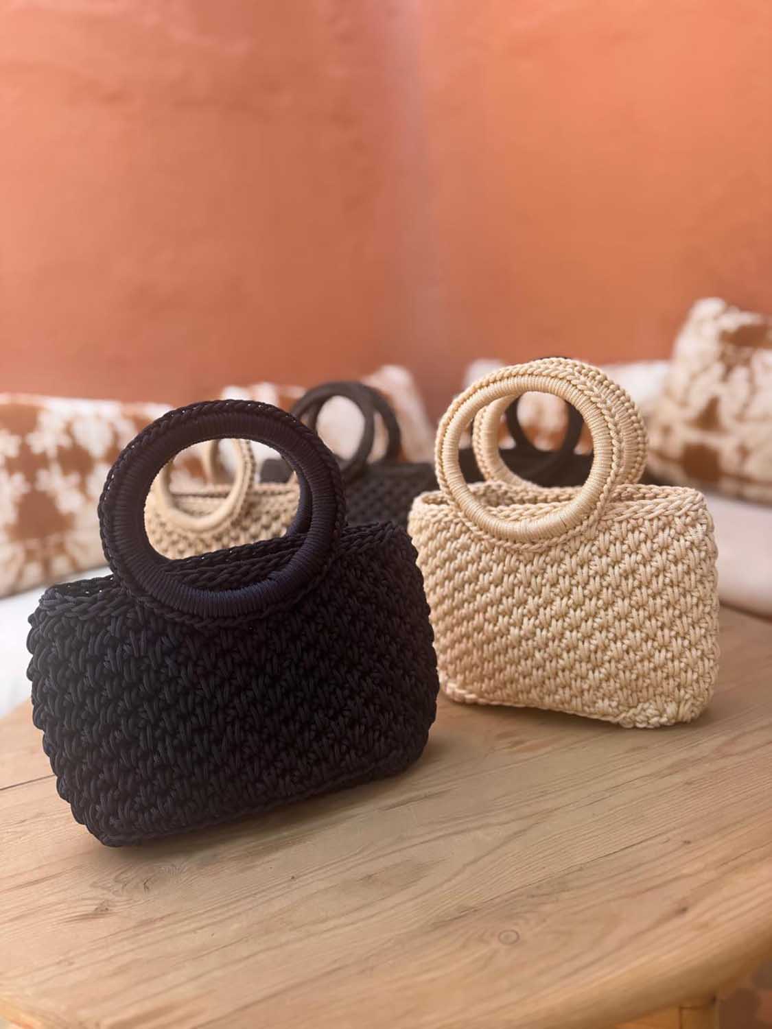 Crochet Tote Handles Small Crochet Tote With Round Handle